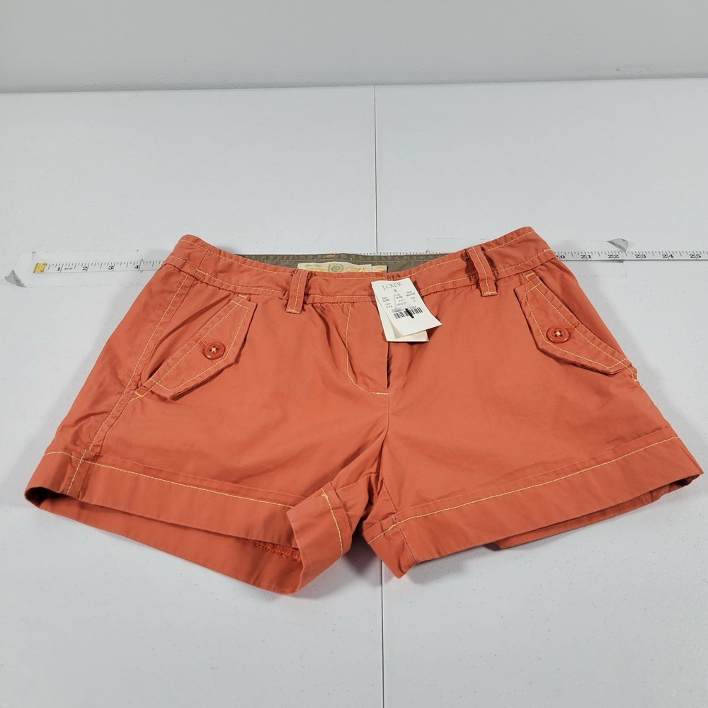 NWT J Crew Women's‎ Weathered Chino Classic Twill Shorts Size 2 Orange